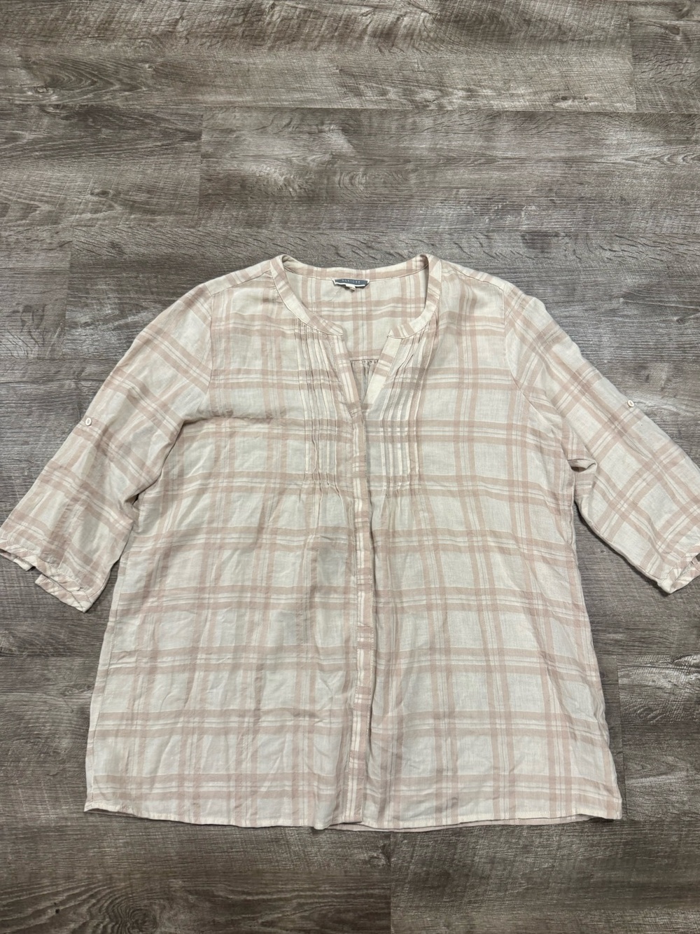 Pleione Plaid Button Front Shirt Size Large